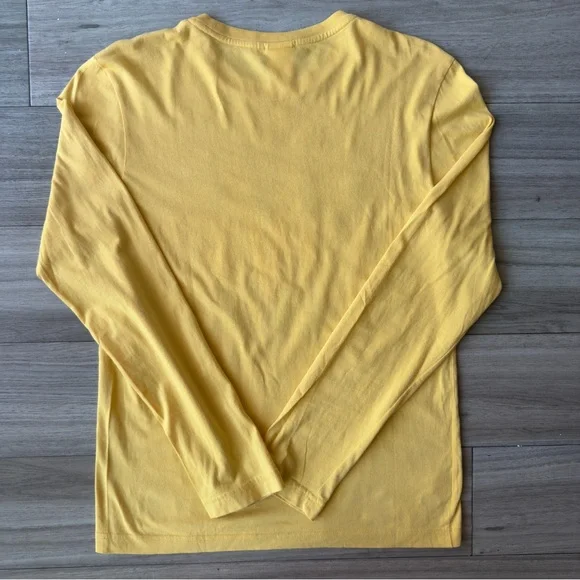 NWOT Lacoste Live Spell Out Long Sleeve Yellow Graphic T-Shirt Size 3 Small - Picture 2 of 4